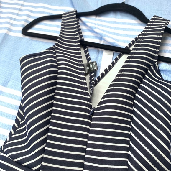 NWT AQUA Scuba Neoprene Striped Dress - Picture 11 of 16